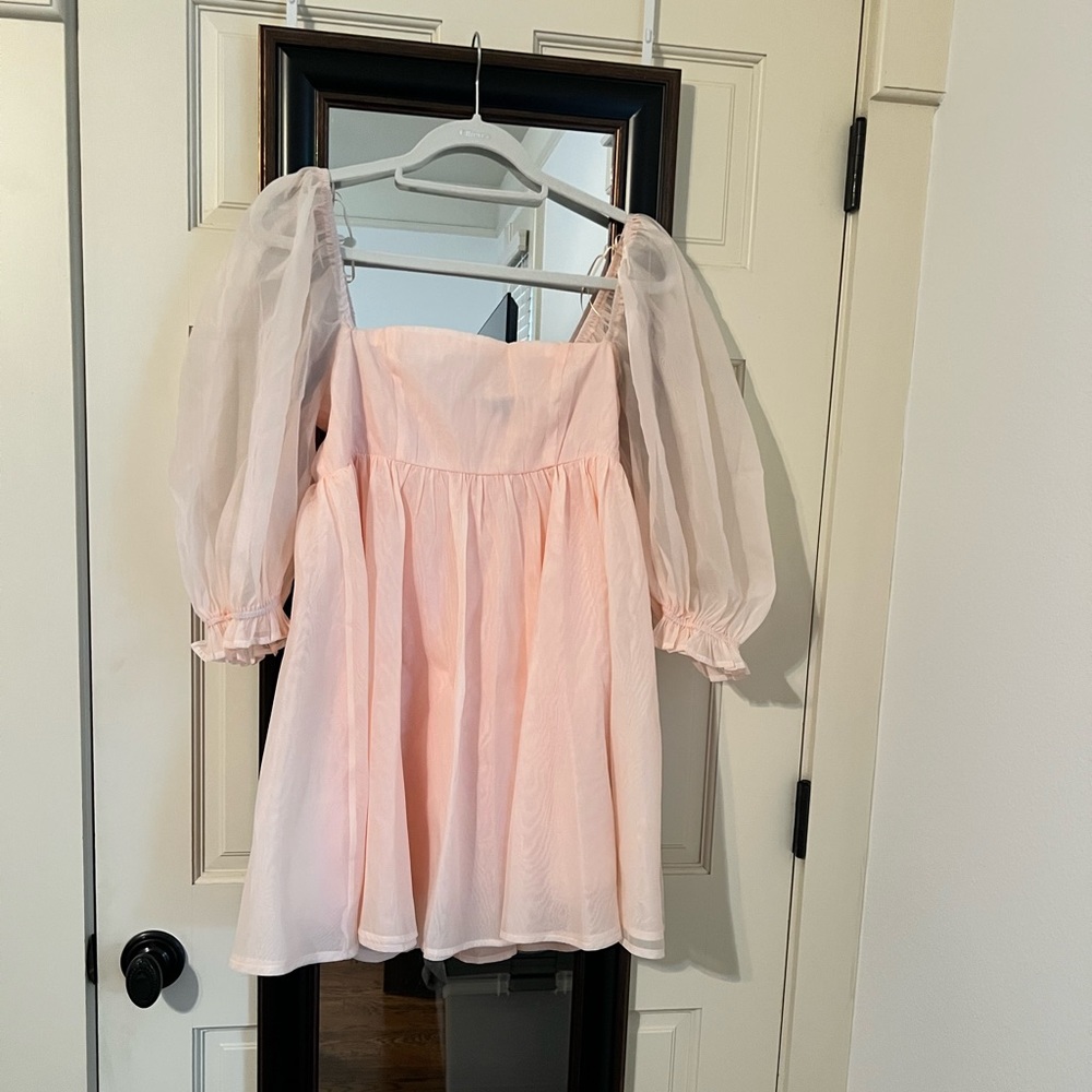 Blush Pink Tulle Babydoll Dress